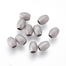 Ion Plating(IP) 304 Stainless Steel Textured Beads, Oval