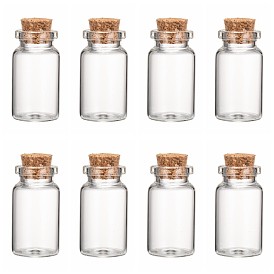 Glass Jar Glass Bottles Bead Containers, with Cork Stopper, Wishing Bottle