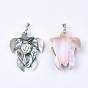Shell Pendants, with Brass Findings, Sea Turtle, Platinum