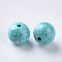 Perles acryliques, style de turquoise d'imitation, ronde