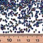 Frosted Plated Glass Cylinder Beads, Seed Beads, Metallic Colours, Round Hole