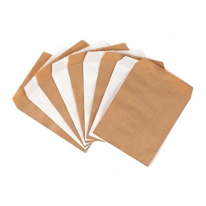 100 шт 2 цвета белые и коричневые крафт-бумажные пакеты, без ручек, мешки для хранения продуктов