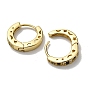 Rack Plating Brass Hoop Earrings with Cubic Zirconia, Lead Free & Cadmium Free