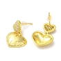 Boucles d'oreilles pendantes en forme de cœur avec zircone cubique transparente, bijoux en laiton de placage de rack