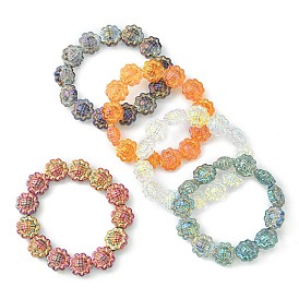 Bracelets extensibles en perles de tournesol en verre bling