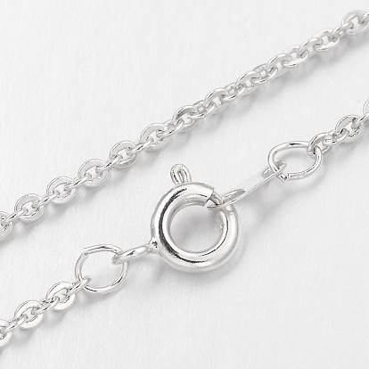 Latón de piedras preciosas naturales collares pendientes, con collar de cadena tipo cable de latón en tono platino, 18 pulgada