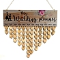 Reminder Calendar with Tags MDF Wooden Hanging Sign Wall Ornament Pendant, Rectangle with Word and Dangle Tassel, for Party Home Decorations