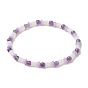 Natural & Synthetic Mixed Gemstone Round & Glass Mushroom Beaded Stretch Bracelet for Women