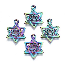 Plated Alloy Pendants, Cadmium Free & Lead Free, Star of David in Star of David