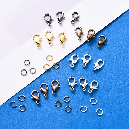 Alloy Lobster Claw Clasps and Iron Open Jump Rings