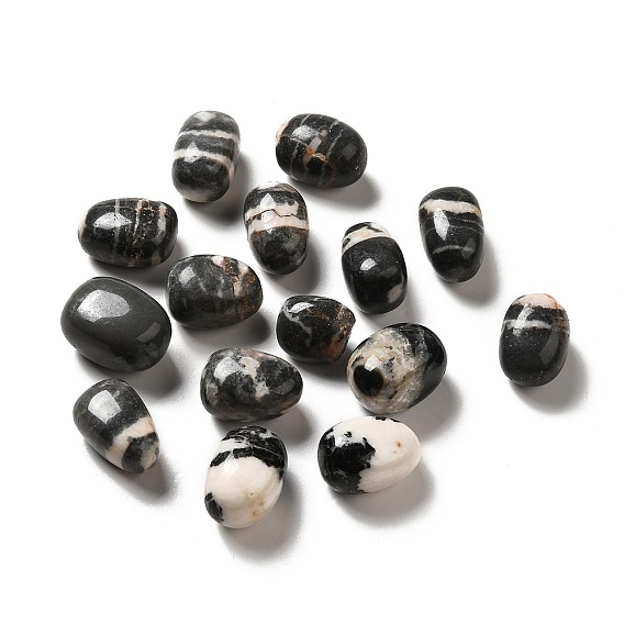 Natural Zebra Jasper Beads, Tumbled Stone, Vase Filler Gems, No Hole/Undrilled, Nuggets