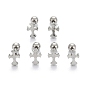 201 Stainless Steel Barbell Cartilage Earrings, Screw Back Earrings, with 304 Stainless Steel Pins, Cross