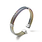 304 Stainless Steel Triple Layer Twist Rope Open Cuff Bangle for Women