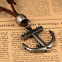 Anchor Adjustable Leather Alloy Pendant Necklaces, 8 inch~16 inch