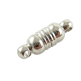 Alloy Magnetic Clasps with Loops, Oval, 13.5x4mm, Hole: 1mm