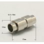 Lisses 304 fermoirs magnétiques en acier inoxydable avec extrémités à coller, colonne, 10x23, Trou: 6mm