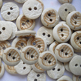 2-Hole Buttons for Kids , Coconut Button, 13mm, 100pcs/bag