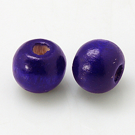 Des perles en bois naturel, sans plomb, teint, rondelle, 8 mm de diamètre, Trou: 3mm