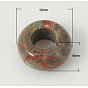 Драгоценный камень европейского бисера, бусины с большим отверстием, рондель, 12x6 мм, отверстие : 5 мм