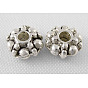  Perles de séparateur de style tibétain , sans plomb et sans cadmium, environ 6 mm de diamètre, épaisseur de 3mm, Trou: 1.5mm
