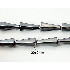 Non-magnétiques brins de perles d'hématite synthétique, Tube, noir, 20x9mm, Trou: 1mm