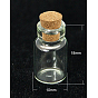 Botellas de vidrio frasco de vidrio, con tapón de corcho, contenedores de cuentas, deseando botella, Claro, 18x10 mm, taco de madera: 6-7x6~6.5 mm, capacidad: 1.5 ml (0.05 fl. oz)