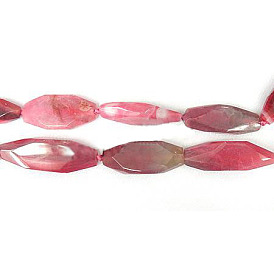 Natural Agate Beads Strands, Faceted, Oval, Dyed, 30~52x14~20x5~12mm, Hole: 2mm
