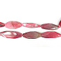 Natural Agate Beads Strands, Faceted, Oval, Dyed, 30~52x14~20x5~12mm, Hole: 2mm