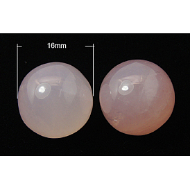 Природного розового кварца бусы, сфера драгоценного камня, нет отверстий / незавершенного, круглые, розовые, 16 мм