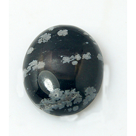 Naturel obsidienne cabochons, ovale, noir