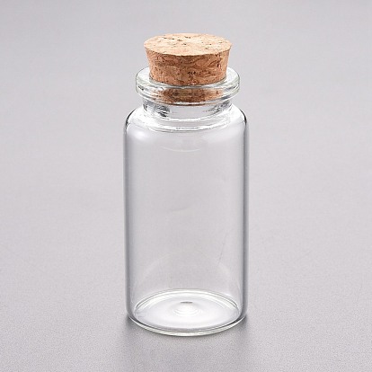 Contenedores de perlas de vidrio, con tapón de corcho, deseando botella