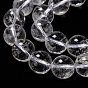 Naturelles cristal de quartz brins de perles, perles de cristal de roche, avec du fil de coton, ronde