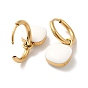 Enamel Square Padlock Dangle Hoop Earrings, Golden 304 Stainless Steel Jewelry for Women