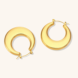 Minimalist Chic Hollow Circle Earrings in 18K Gold Plated Stainless Steel