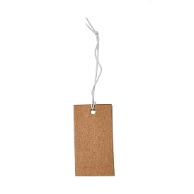 Kraft Paper Price Tags, with Elastic Cord, Rectangle