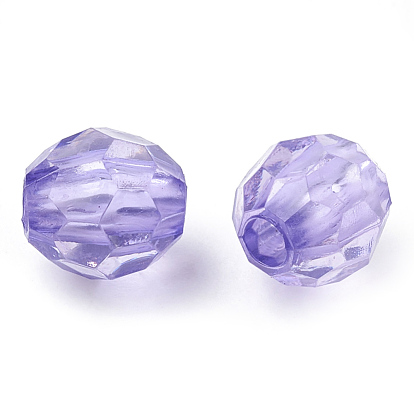Perles acryliques transparentes, facette, ovale