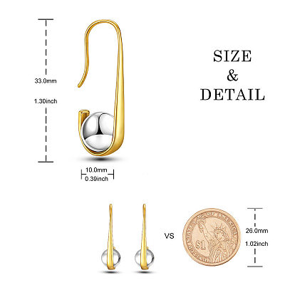 Boucles d'oreilles Shegrace 925 en argent sterling, ronde, véritable 18 k plaqué or et platine
