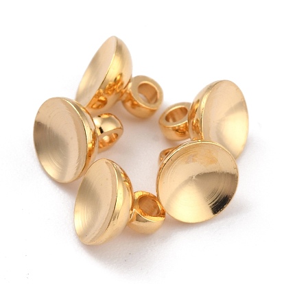 Rack Plating Brass Bead Cap Pendant Bails, for Globe Glass Bubble Cover Pendants, Long-Lasting Plated