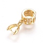 Brass Ice Pick Pinch Bails, with Cubic Zirconia