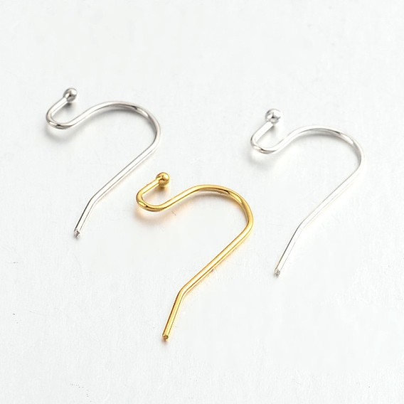 Ganchos pendiente de bronce para los diseños de pendiente, cable de oreja, sin plomo y el cadmio, 21x12 mm, 21 calibre, pin: 0.7 mm
