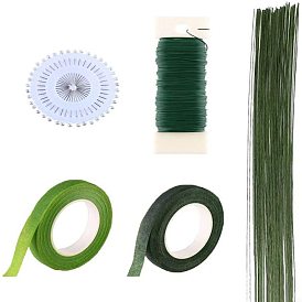 Floral Arrangement Kits, with Floral Tools, Ball Head Pins, Adhesive Tapes, Floriculture Paper Wire, Bouquet Stem Wrap Florist Wire
