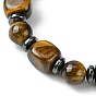 Круглый эластичный браслет из натуральных смешанных драгоценных камней кубовидной формы и лавового камня
