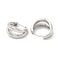Латунные серьги-кольца с двойной линией для женщин