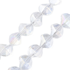 Perles en verre electroplate, couleur ab , torsion