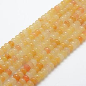 Natural Yellow Jade Beads Strands, Rondelle