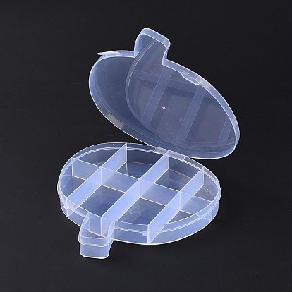 9 rejillas caja de plástico transparente, contenedores de cuentas en forma de manzana para pequeñas joyas y cuentas