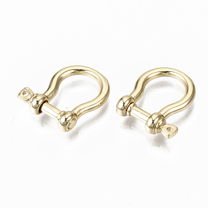 Brass D-Ring Anchor Shackle Clasps, for Bracelets Making, Nickel Free