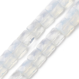 Opalite Beads Strands, Faceted Square