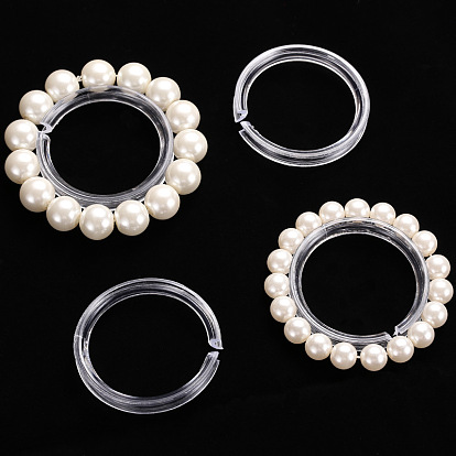 50 anillos de exhibición de pulsera individual de plástico transparente
