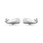 SHEGRACE Lovely 925 Sterling Silver Ear Studs, Tiny Whale Shape with AAA Cubic Zirconia, 11x5mm, Pin: 0.7mm
